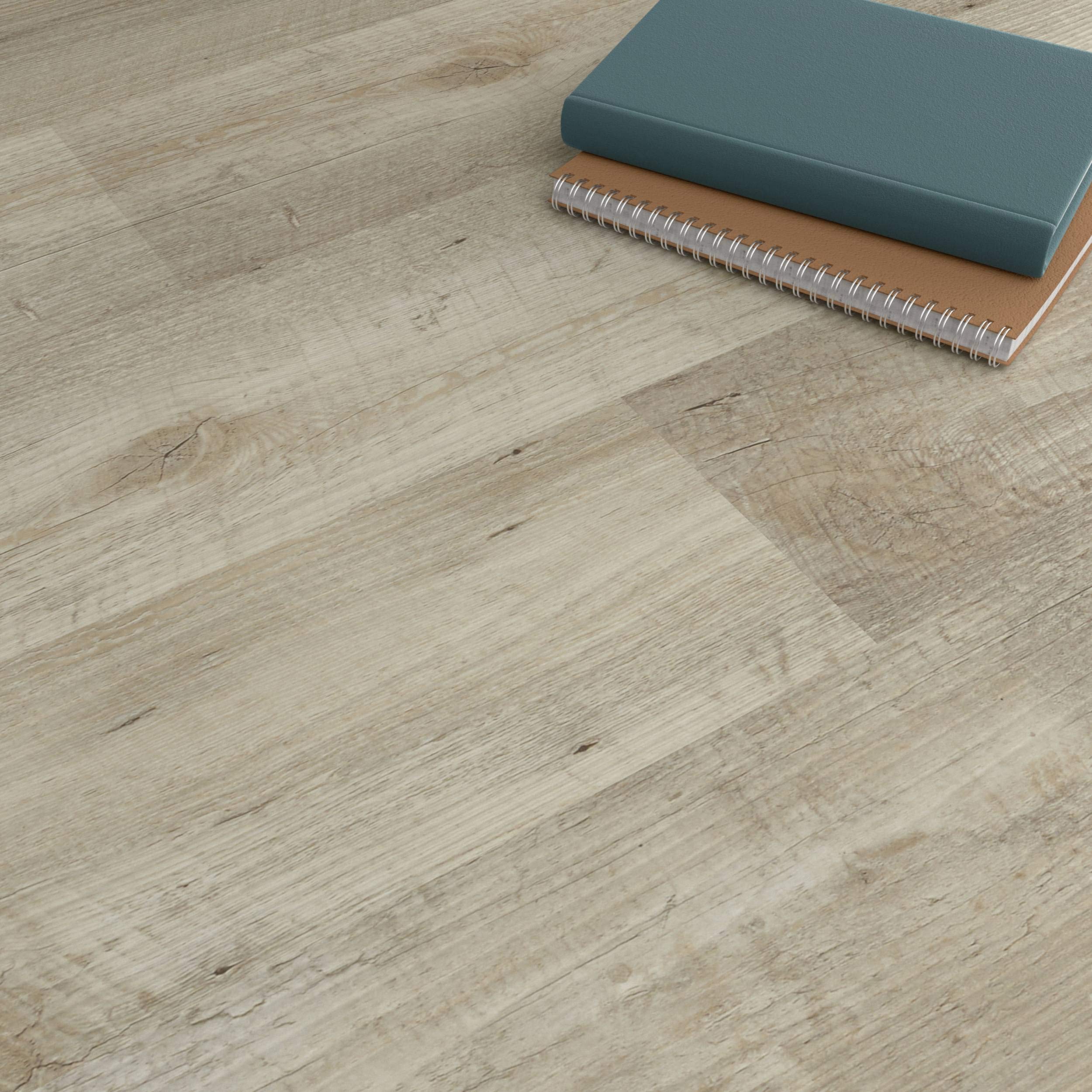 ARTENS - PVC Bodenbelag WALUNG - Selbstklebende Vinyl-Dielen - Vinylboden - Holz-Effekt - Hellbeige - Medio - 91,44cm x 15,24 cm x 2 mm - Dicke 2 mm - 2,23m²/16 Dielen