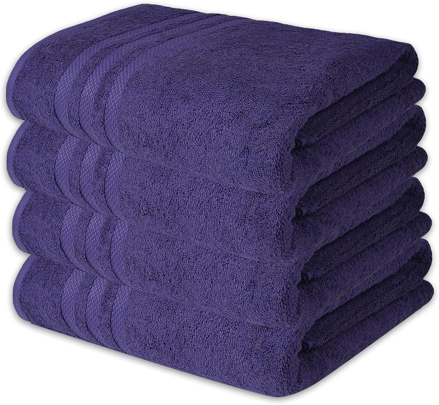 Pristine Linen Bath Sheet 30 x 60 Pack of 4, Oversized Towels for Bathroom, Soft Plush Absorbent Pool and Beach Towel - Navy