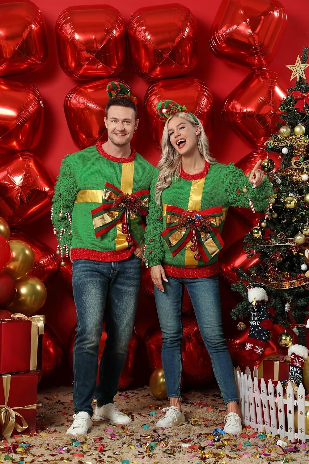 Men`s Ugly Christmas Sweater Unisex Women`s Funny Novelty Pullover for Xmas Party Festive