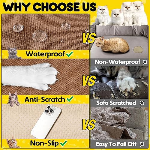 Miniatura 4 de Loiion Protector de muebles contra arañazos para gatos, antideslizante, impermeable, para mantener alejados a los gatos, protectores de sofá aptos