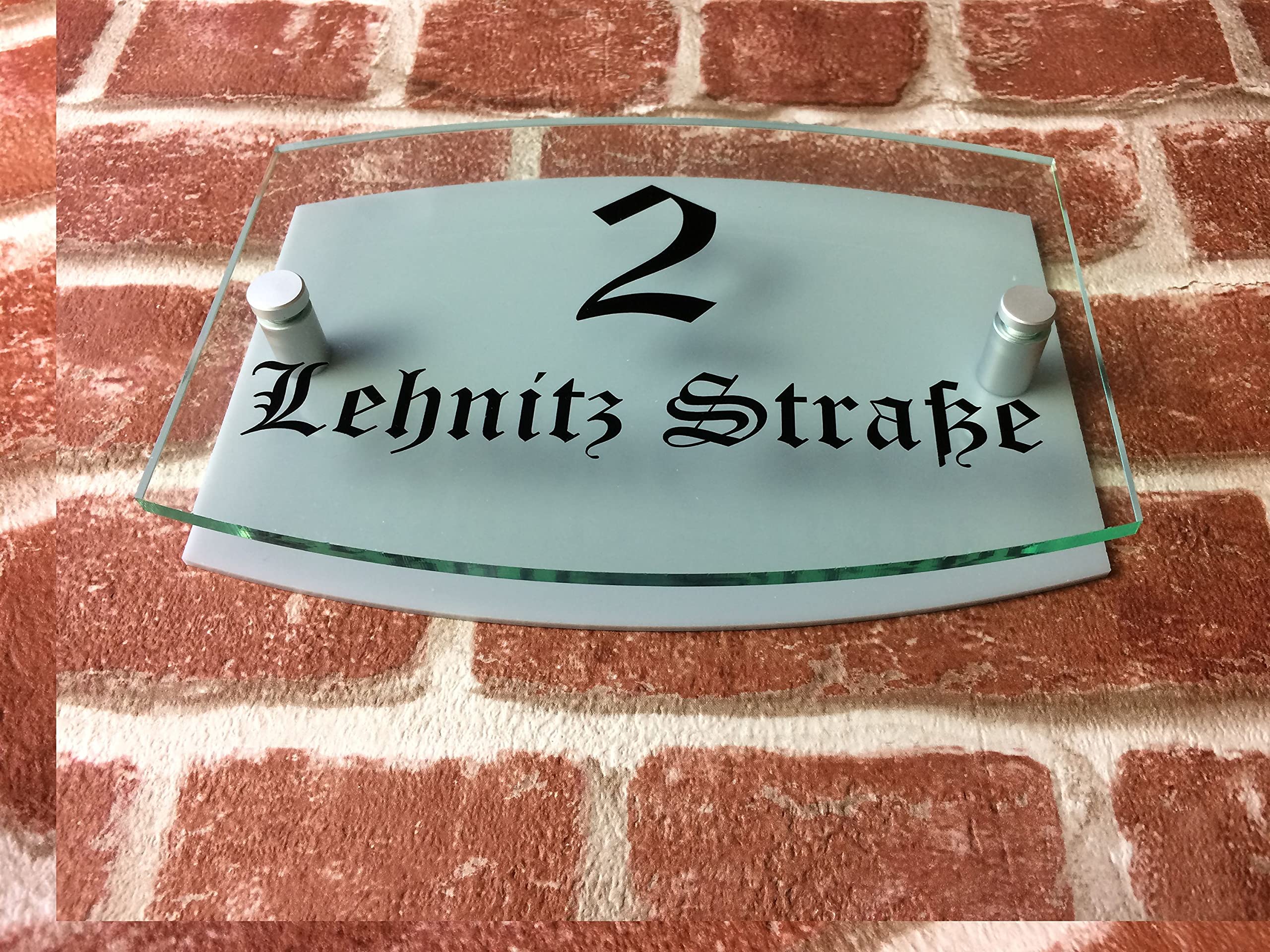 Placa De Casa Personalizada En Vidrio Y Aluminio – Número De Puerta Y Nombre De Calle – K Smart Sign PR13WA