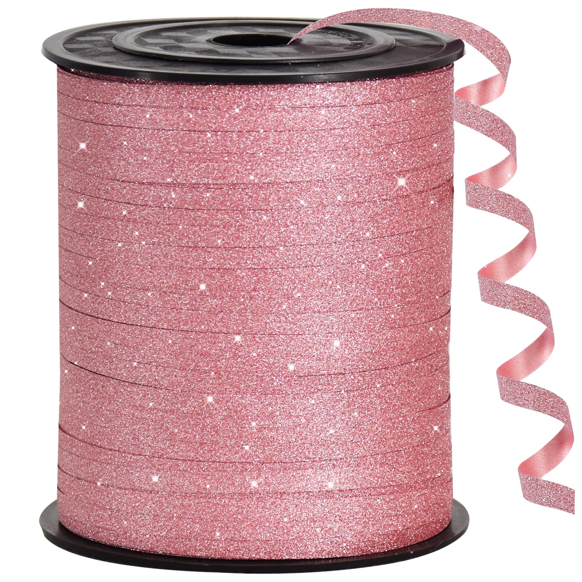 BEISHIDA 500 Yards Rose Gold Glitter Ribbon Curling Crimped, Balloon String Shiny for Gift Wrapping Ribbon for Birthday Valentines Anniversary Party Decoration