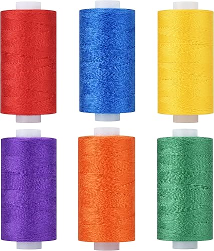 Miniatura 28 de Simthread - Hilo multiusos de poliéster 400 yardas cada uno (1 blanco y 1 negro)