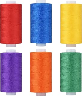 Simthread All Purpose Thread Polyester 400 Yards (6 Basic Colors)