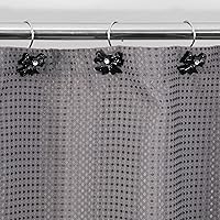 Vista 5 de Ganchos Decorativos Negros para Cortina de Ducha: Lindos Anillos para Cortina de Ducha de Acero Inoxidable Resistente al Óxido en Forma de Nudo