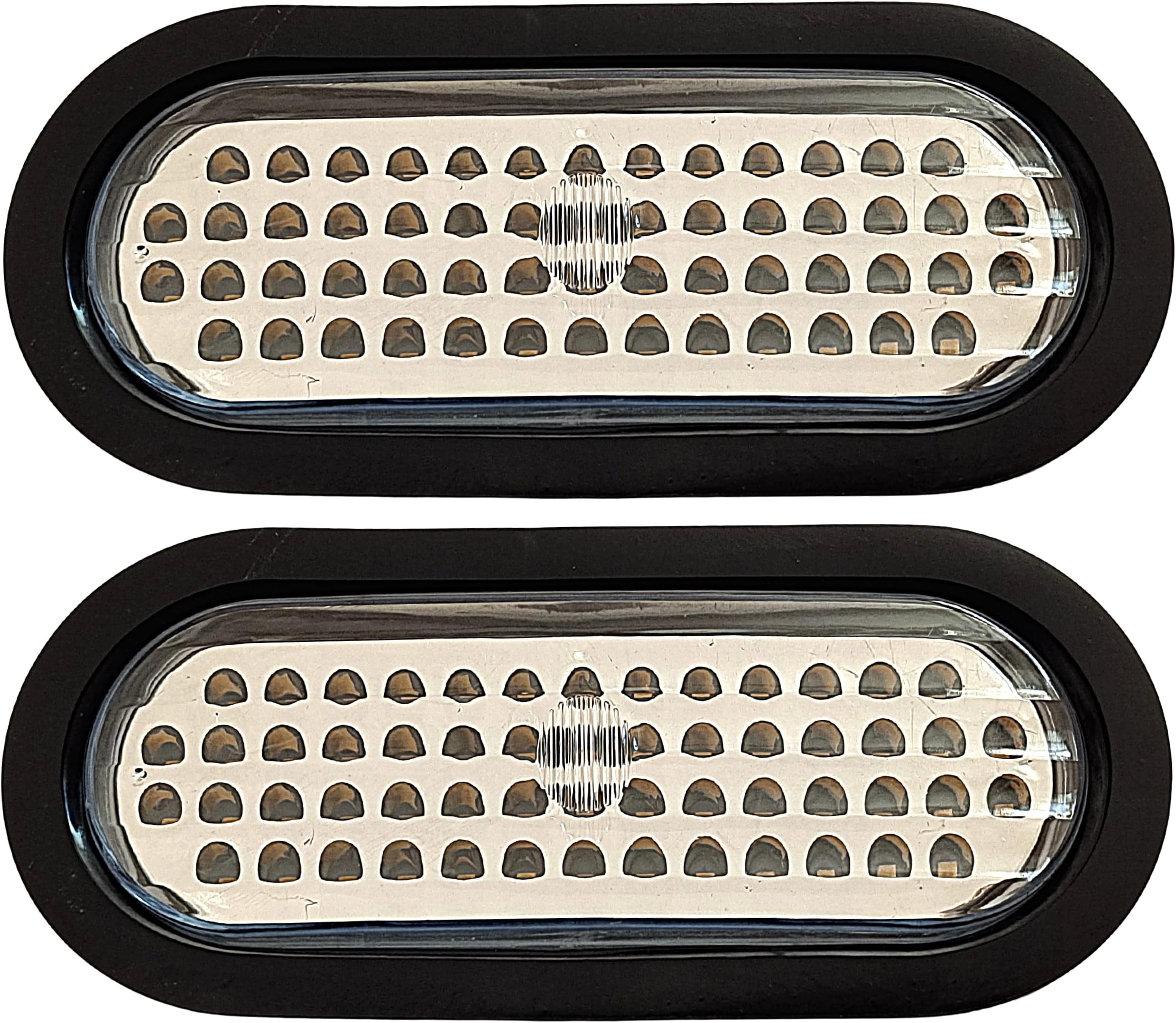 All Star Truck Parts] 6" Inch White Oval 56 LED Reverse Backup Tail Trailer Light Rubber Grommet and 3-Wire Trailer Plug - Qty 2. DOT/SAE Approved and Marked, Waterproof, High Intensity LED's…