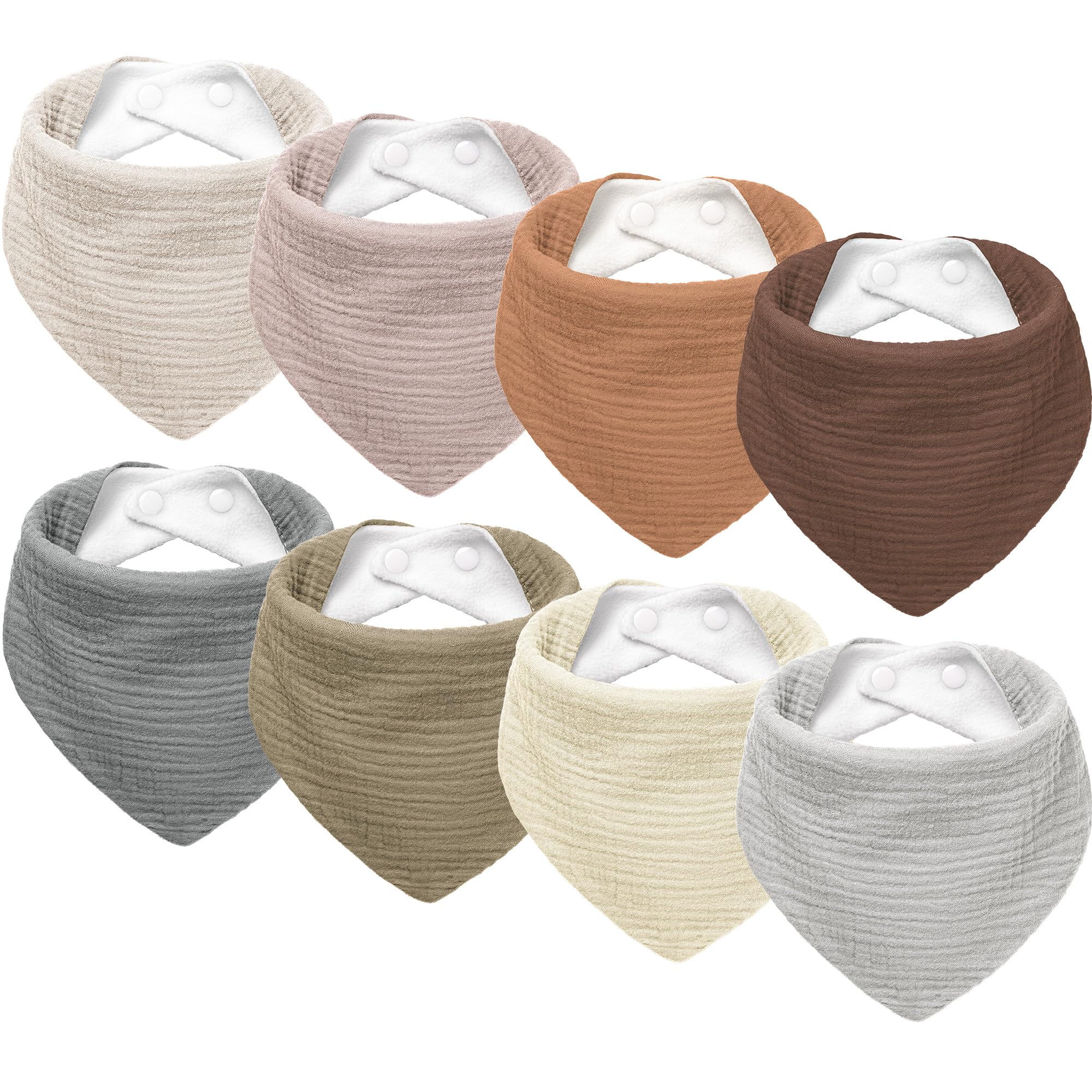Susurration Lätzchen Baby Dreieckstuch Baby Musselin Halstuch Baby für Junge und Mädchen,Sabberlätzchen Baby Verstellbare (Brown)