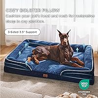 Vista 302 de Bedsure - Cama ortopédica mediana para perros, sofá cama impermeable para perros medianos, espuma de soporte con funda extraíble y lavable, forro