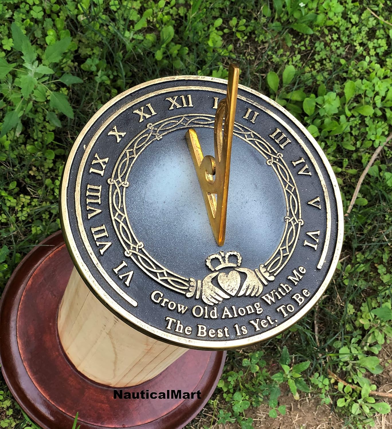 NauticalMart Brass Sundial Grow Old with Me Wedding Suitable for Parents, Grandparents Or Friends to Celebrate