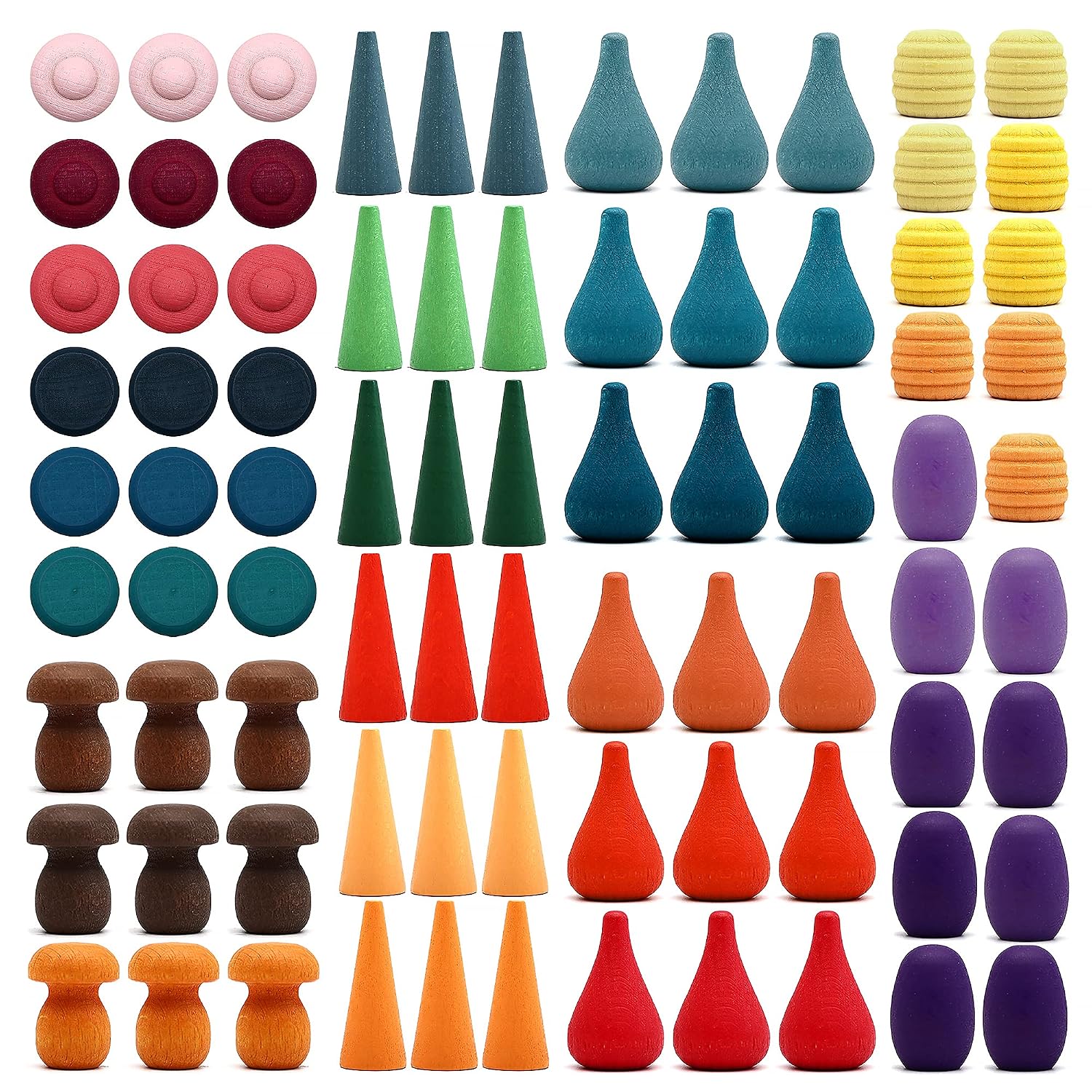 Candywood Large Set Full Rainbow Color Style Wooden Loose Parts Sensory Play Toys,Rainbow Mandala Loose Parts 7 Shapes,27 ... - Review, Price and Buying Guide