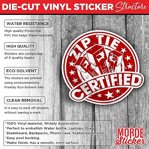 Miniatura 3 de Pegatinas certificadas con brida de cremallera para técnico, electricista, mecánico, sombrero duro