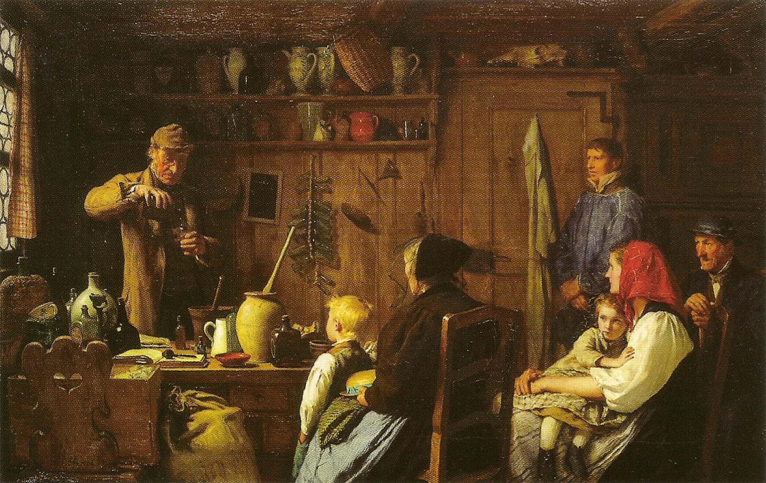 ARTXLXXBN Famous Painting Art Wall Decor Abstract Art Picture Old Man At Break by Albert Anker Animal Pictures for Home Decor 60x90cm