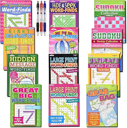 Paquete de 12 libros de Sudoku más de 950 unidades, rompecabezas de Sudoku para adultos, rompecabezas grande de búsqueda de palabras para adultos,