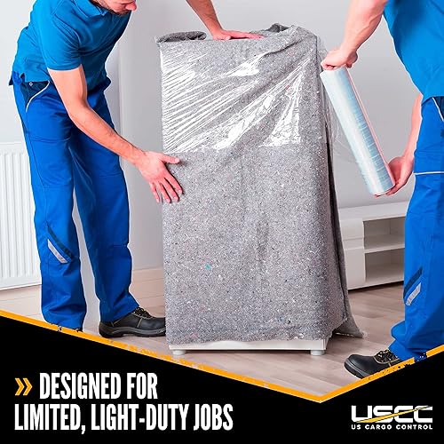 Miniatura 9 de US Cargo Control Mantas para mudanzas, 80 pulgadas de largo por 72 pulgadas de ancho, hechas con algodón reciclado, mantas de un solo uso para