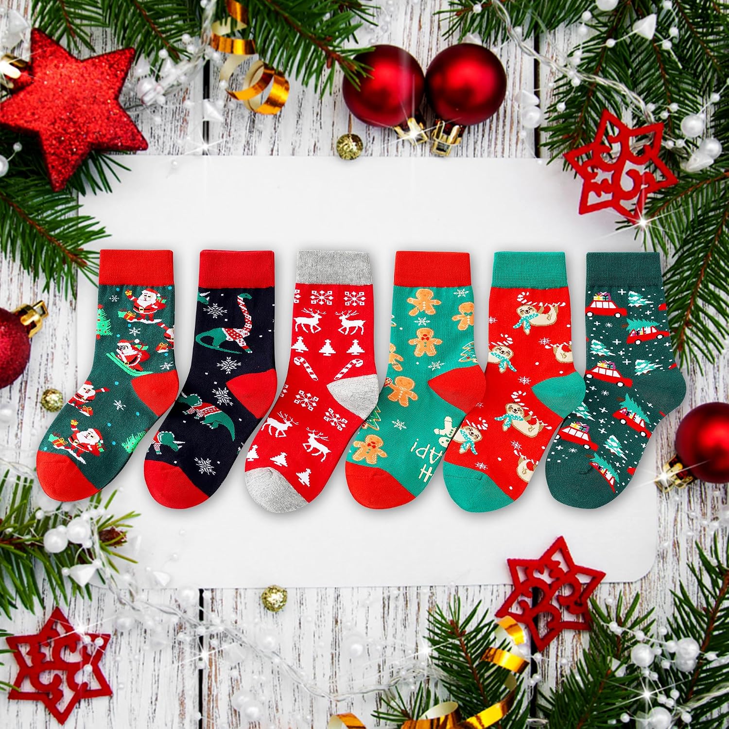 BONANGEL Kids Christmas Socks, Fun Novelty Animal Winter Warm Crew Socks, Funny Gifts for Boys Girls