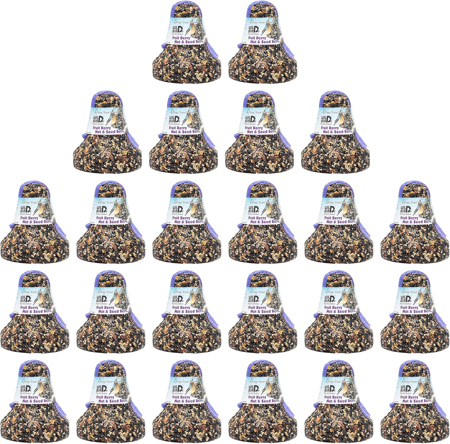 Pine Tree Fruit, Berry, Nut, & Seed Bells, 16 oz, Pack of 24