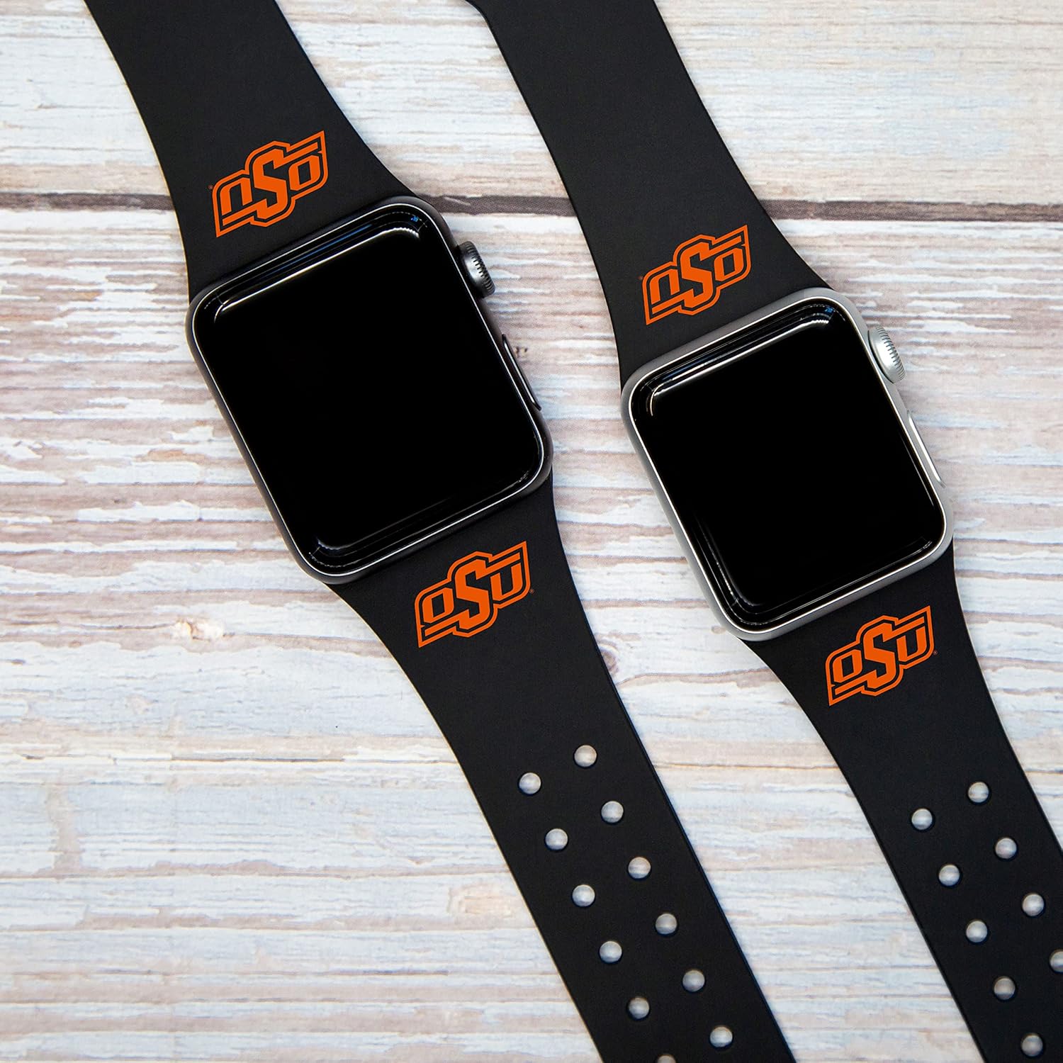 Affinity Bands Oklahoma State Cowboys Silicone Sport Band compatible with Apple Watch (42/44/45/49mm (46mm Series 11) Black)