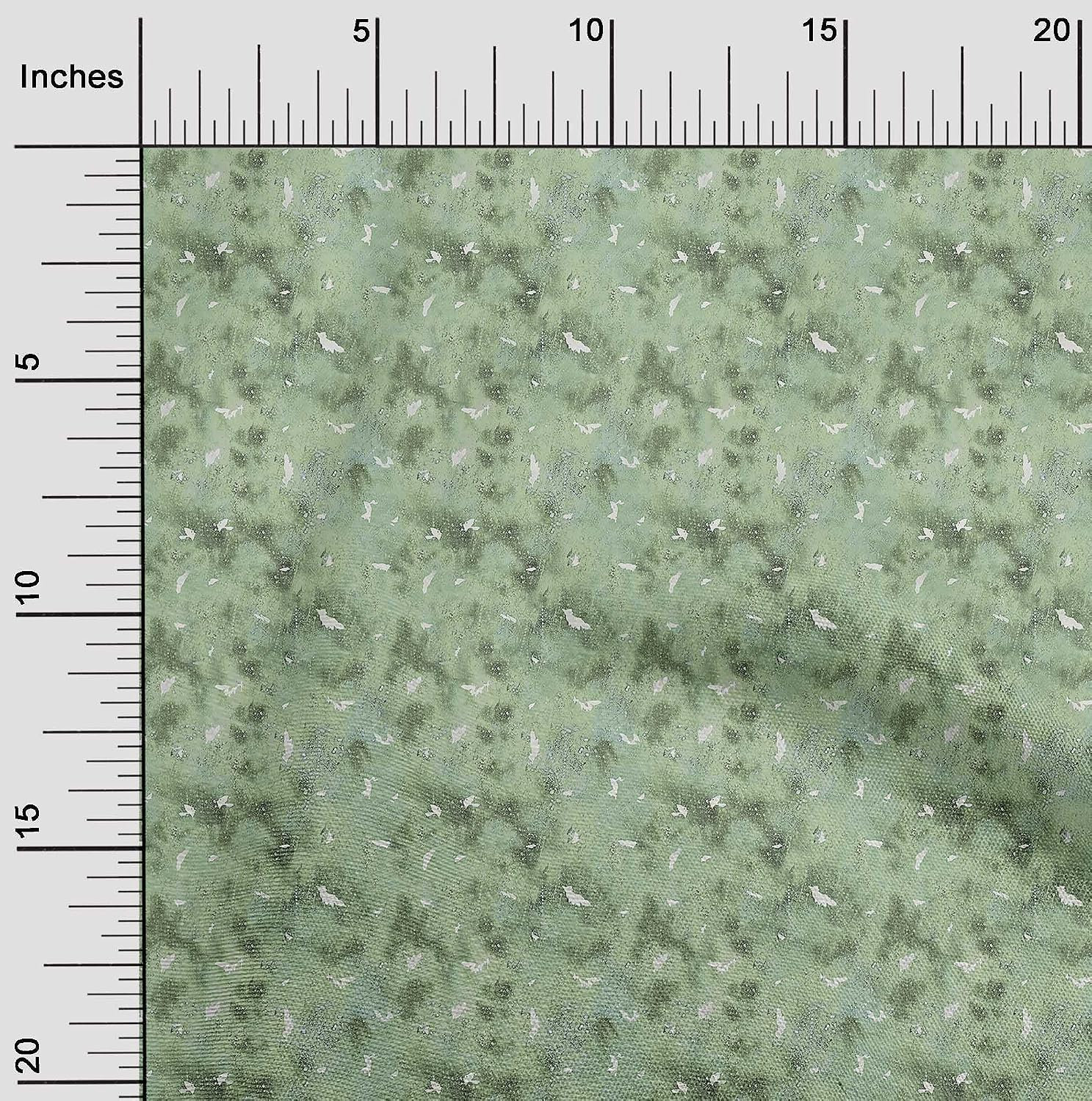 oneOone Georgette Viscose Mint Green Fabric Tie Dye Sewing Material Print Fabric By The Yard 42 Inch Wide-L8