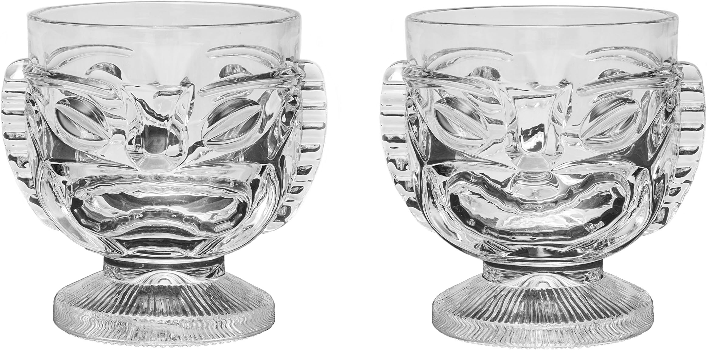 Tiki Glass - 15 oz. Cocktail Mug for Mai Tai, Punch, Pina Colada, and tropical drinks. Island-themed home barware glasses, (2)