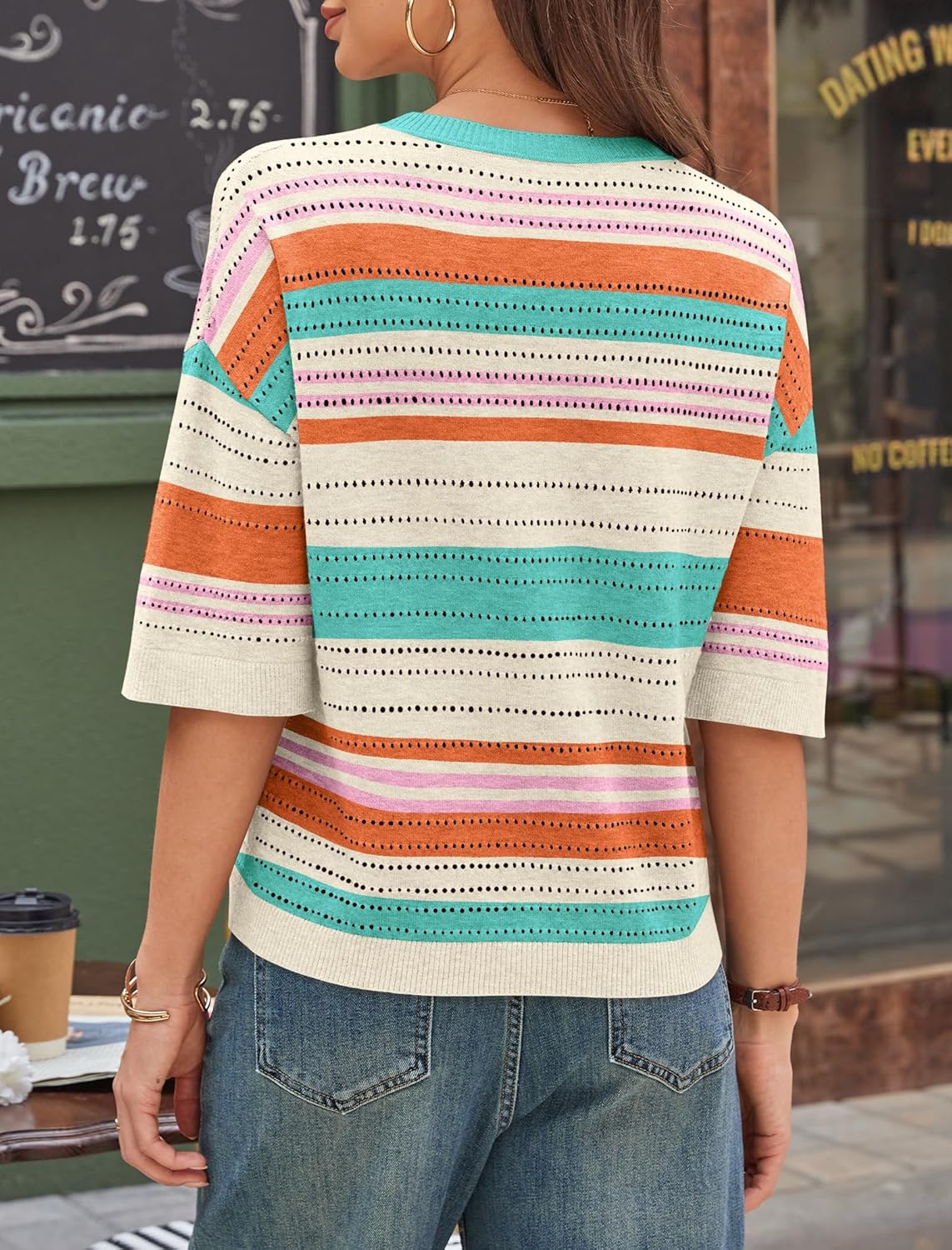 XIEERDUO Womens Half Sleeve Sweater Knit Crochet Blouses Tops 2026 Spring Summer Fashion Clothing Outfits - Image 5