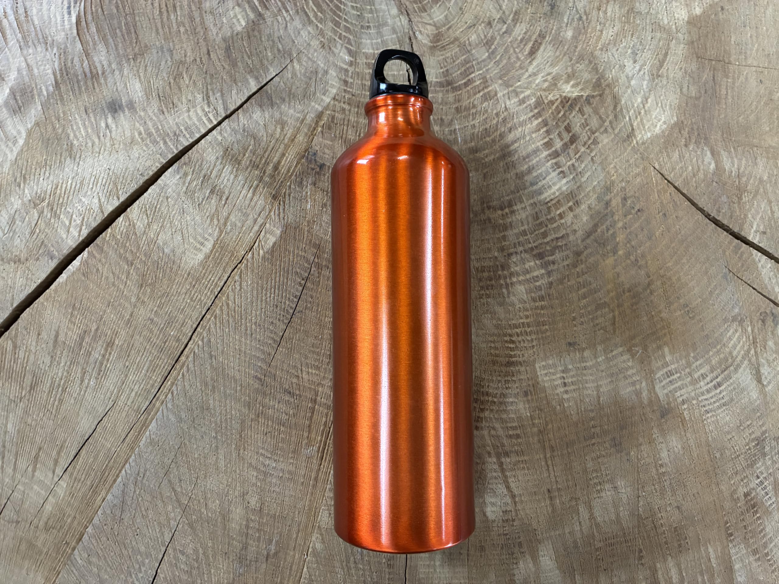 Benzinflasche Aluminium 800ml Orange Skull kompatibel mit Harley Davidson Schwingentaschen Seitentasche Satteltaschen Sportster Softail Rocker Biker Aluminium Alu Flasche benzin