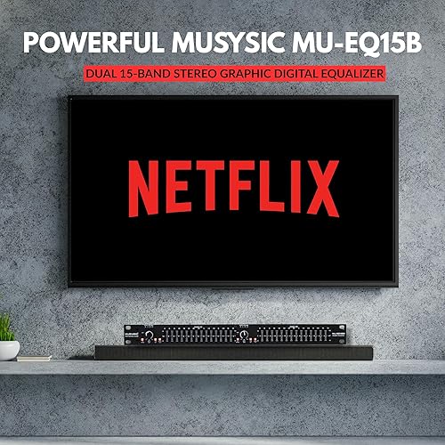 Miniatura 6 de MUSYSIC MU-EQ15B Ecualizador digital gráfico estéreo profesional dual de 15 bandas