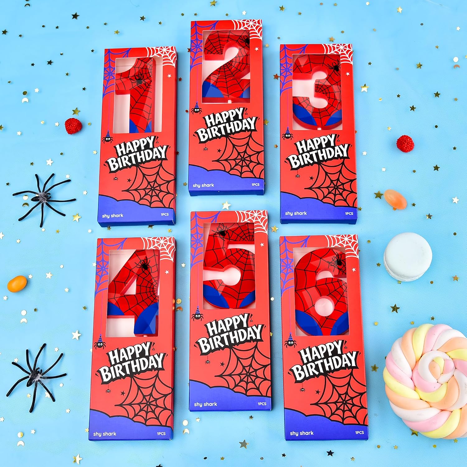 Number Spider 4 Crystal Web Birthday Candles, Spider Number Candles, Cake Number Candles, Party Celebration