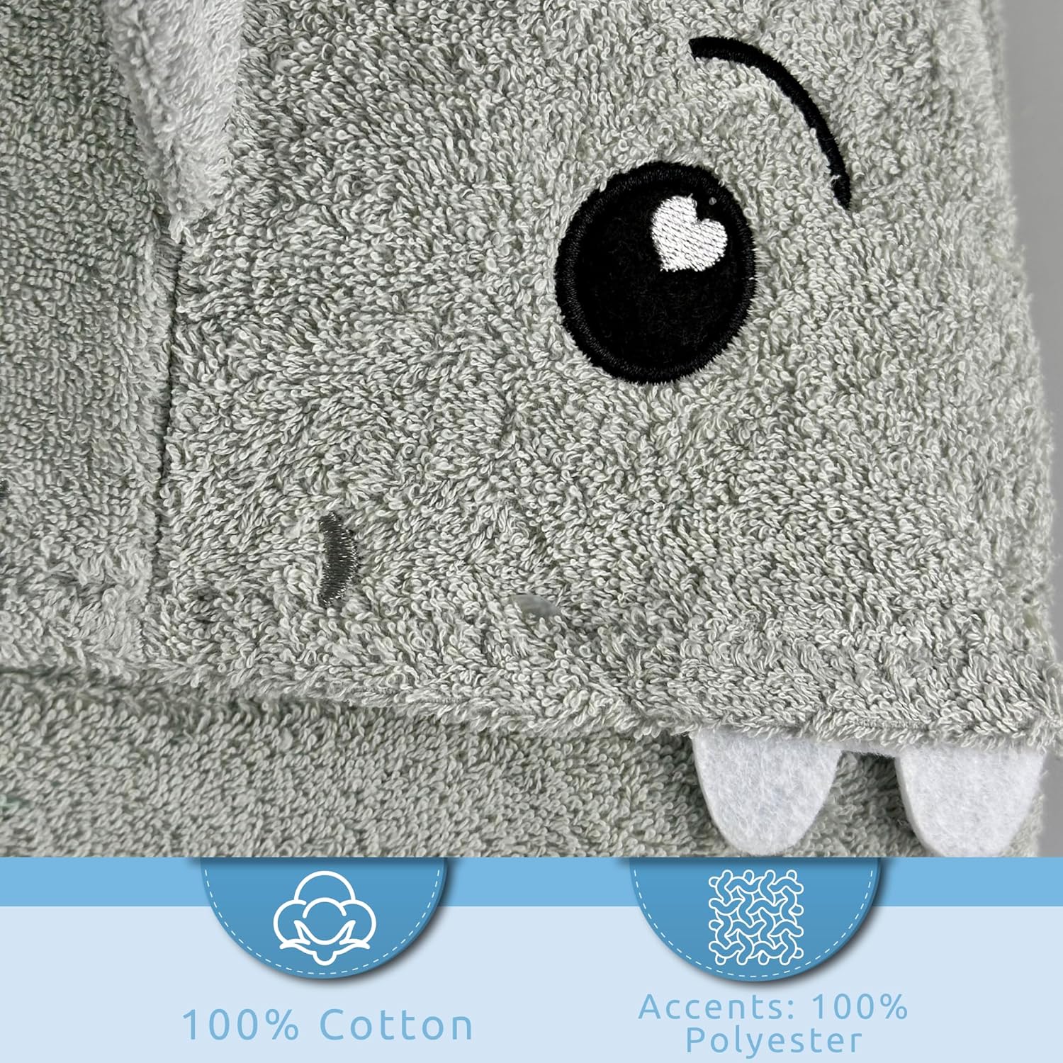 SoapSox Hooded Towel & Slipper Set for Kids – Soft Cotton Towel w/Hand Pockets + Matching Slippers – 27x45” Gift Set