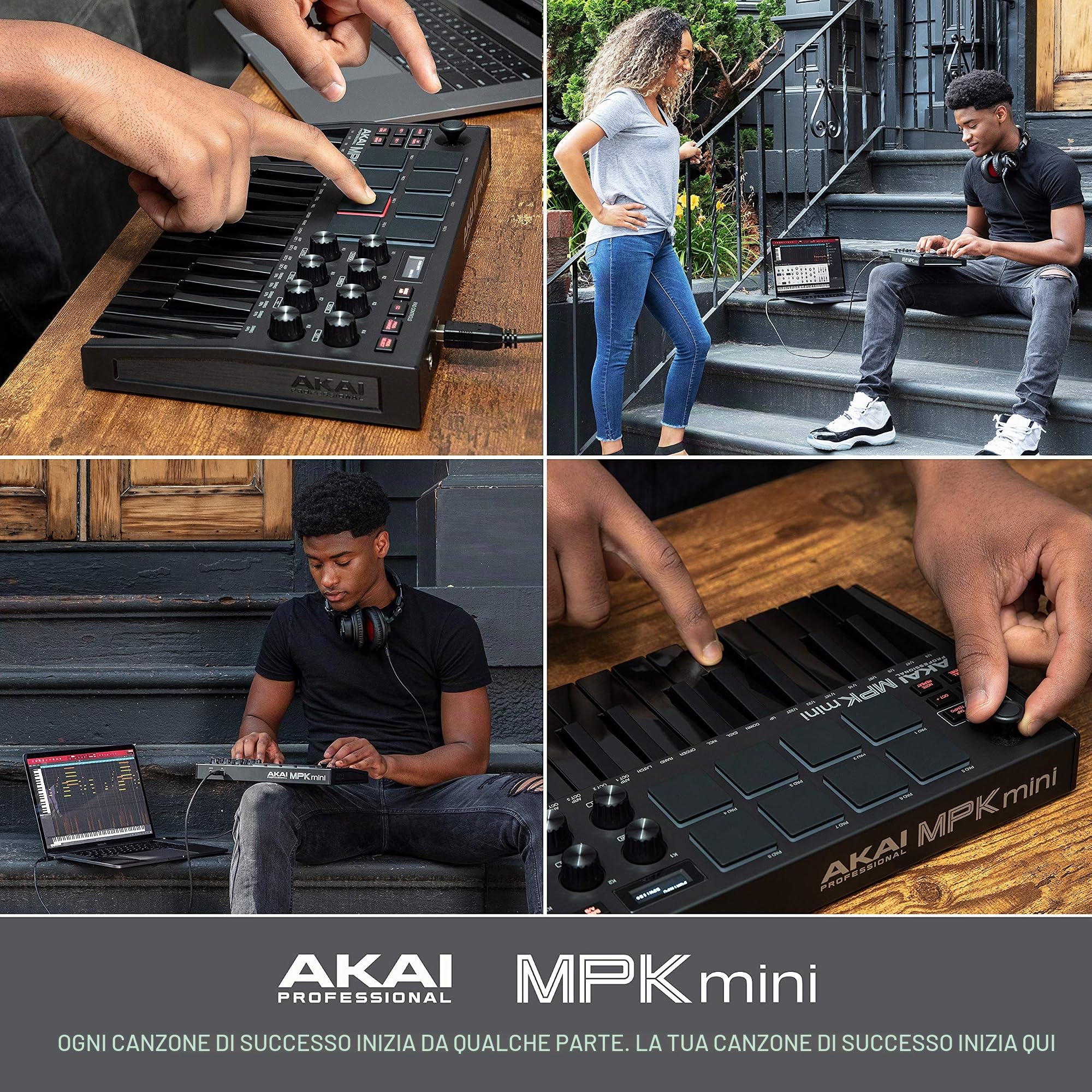 AKAI Professional MPK Mini MK3 Black + M-Audio SP-2 - Tastiera MIDI Controller USB con 25 Tasti, 8 PAD e Software + Pedale di Sustain Universale
