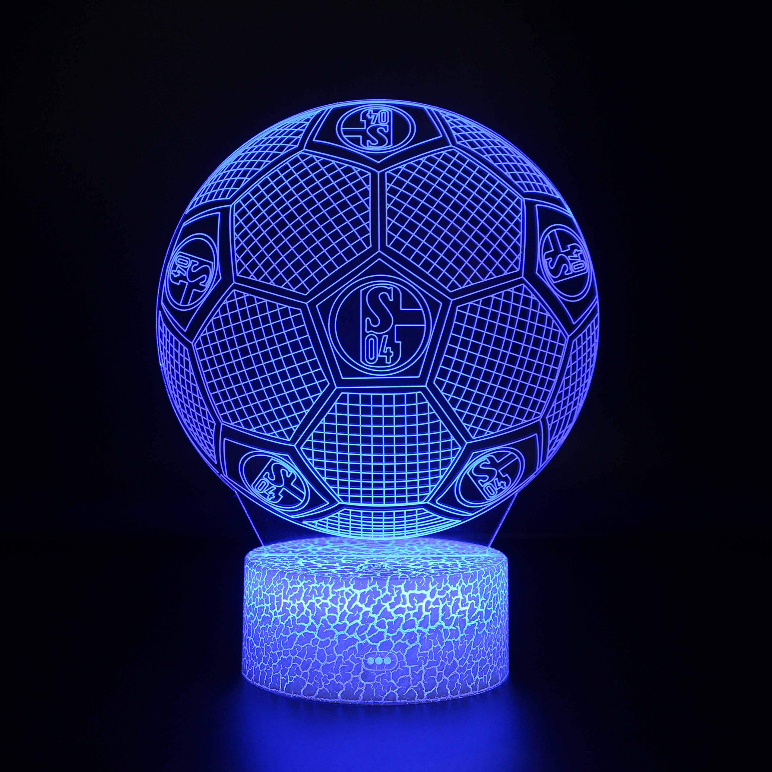 Five Major League Football Team 3D LED Multicolor Night Light Touch 7/16 Color Remote Control Illusion Light Visual Table Lamp Gift Light Team Schalke 0 04