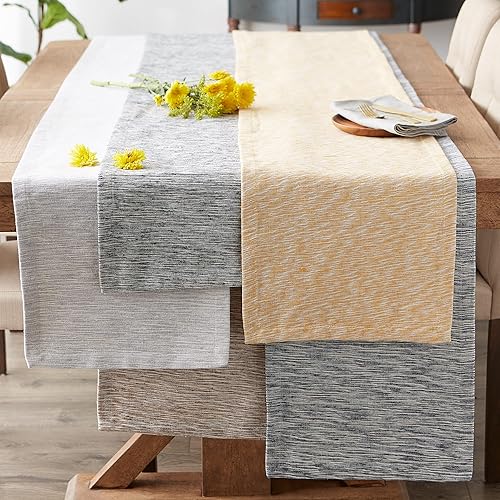 Miniatura 6 de DII Colección de mesa Tonal Recycled Cotton Slubby Ribb, camino de mesa, 14x72, dorado miel