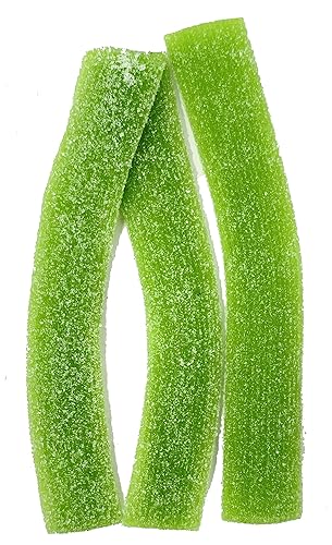 Miniatura 4 de Zweet Cinturones de caramelo de manzana verde agria de 10 onzas  Caramelo Kosher agrio, cinturones de caramelo halal  Paquete resellable de