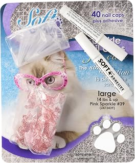 Guardian Gear Feline Soft Claw Nail Caps, Large, Pink Sparkle