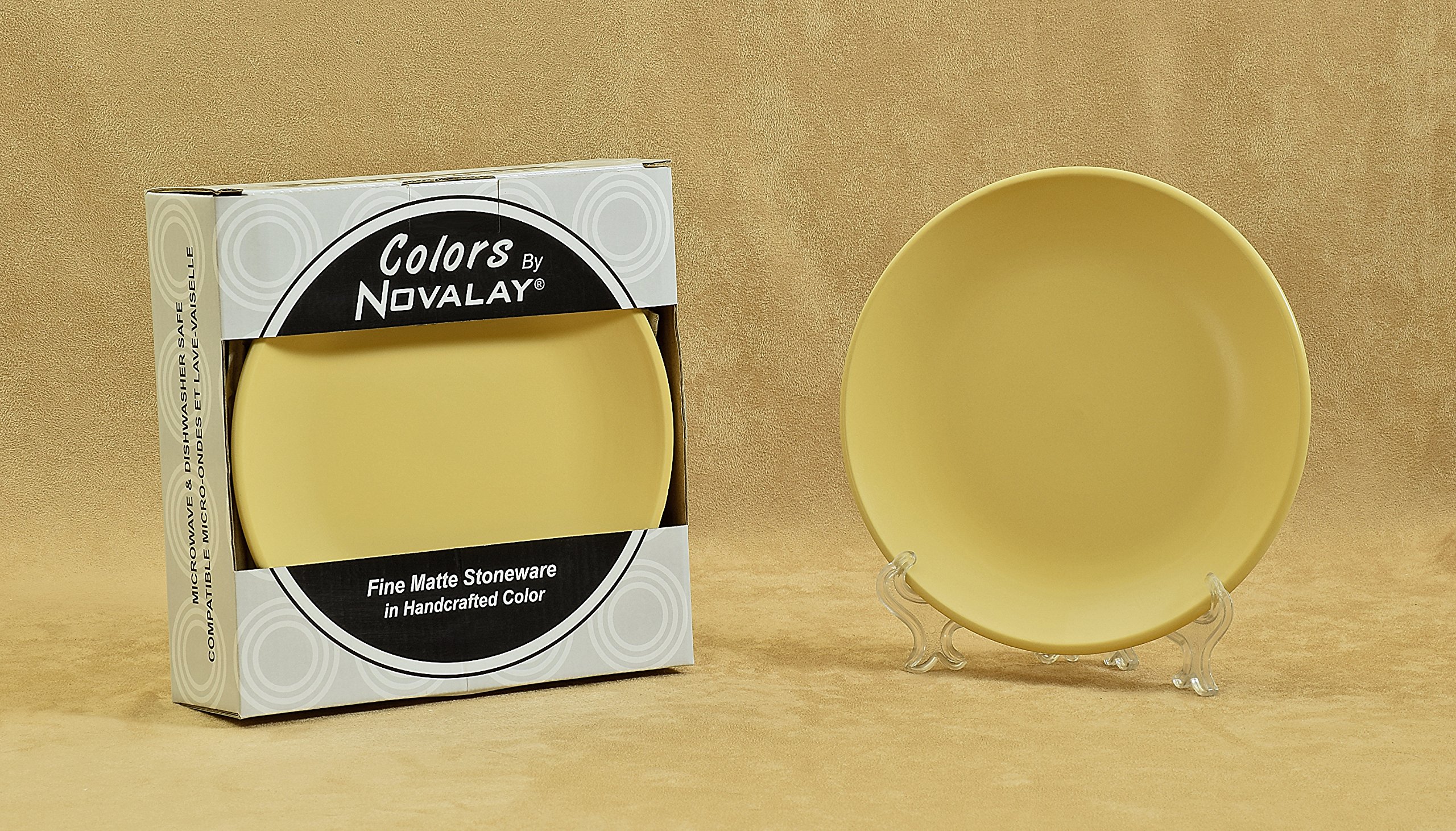 Novalay Ceramic Side Plates, 4 pieces, 7.75", Pale Yellow