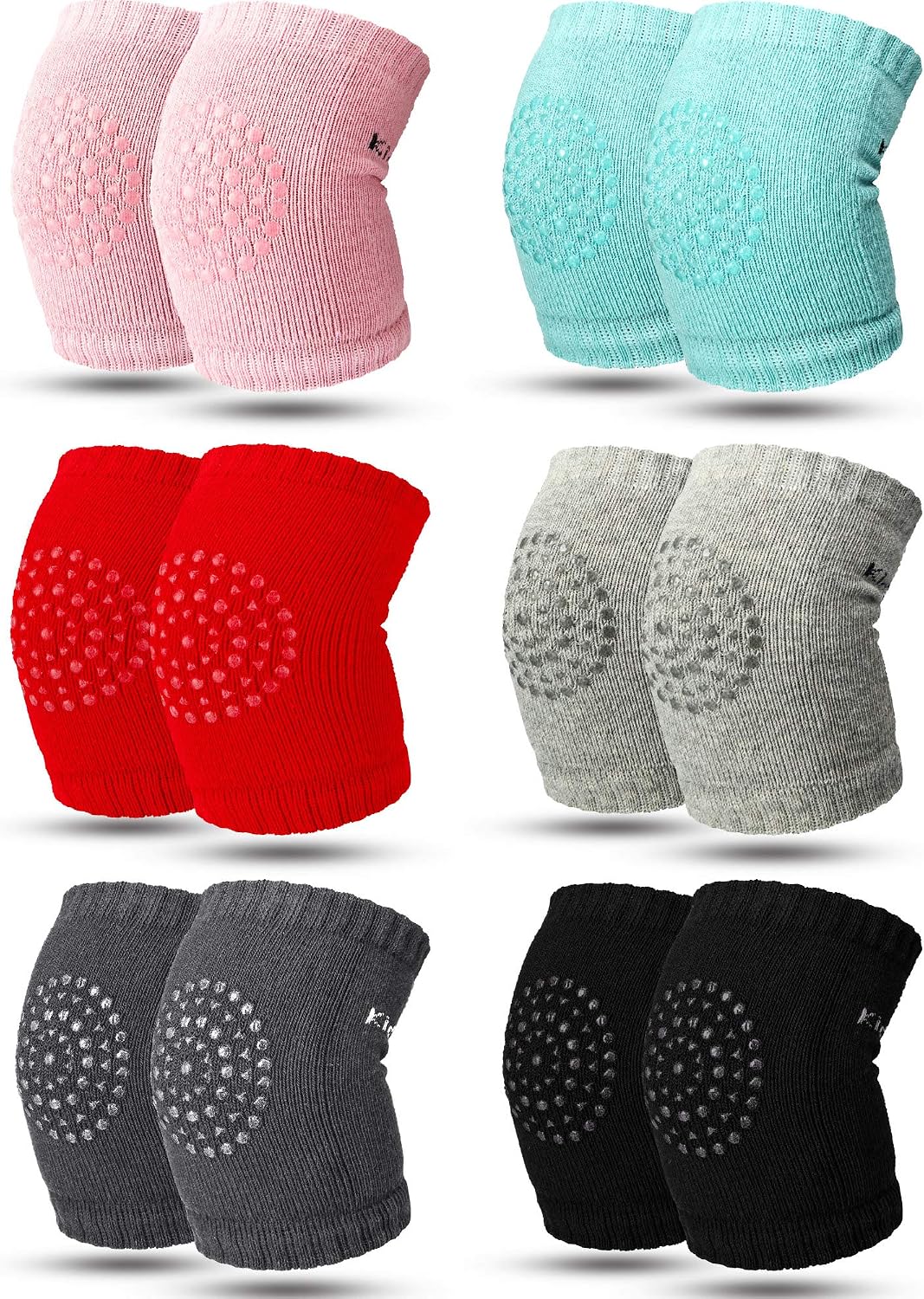 SATINIOR 6 Pairs Crawling Knee Pads Anti-Slip Baby Knee Protectors Toddlers Leg Warmers
