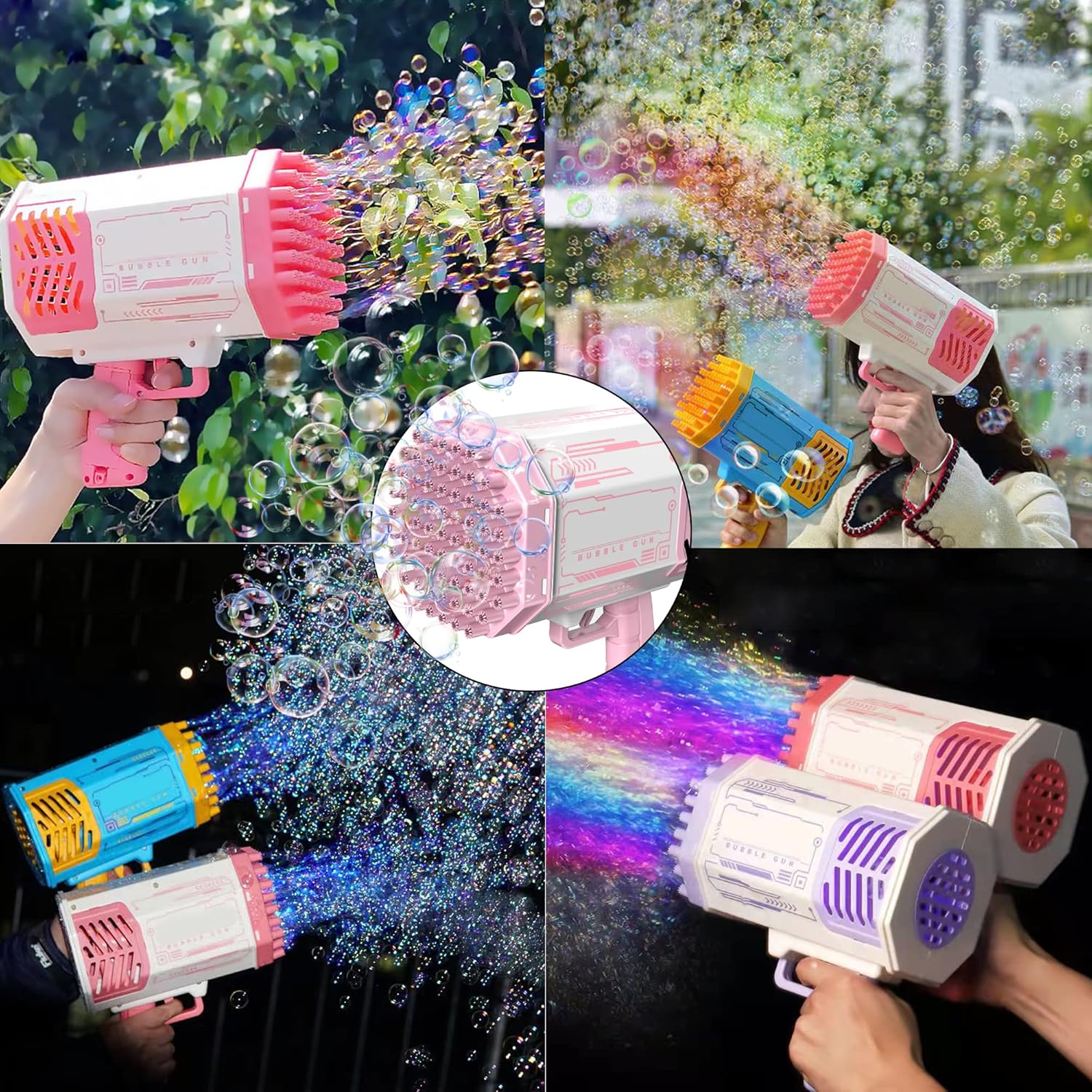 Buy SHCKE Bubble Machine, 69 Holes Rocket Launcher Bubble Machine with