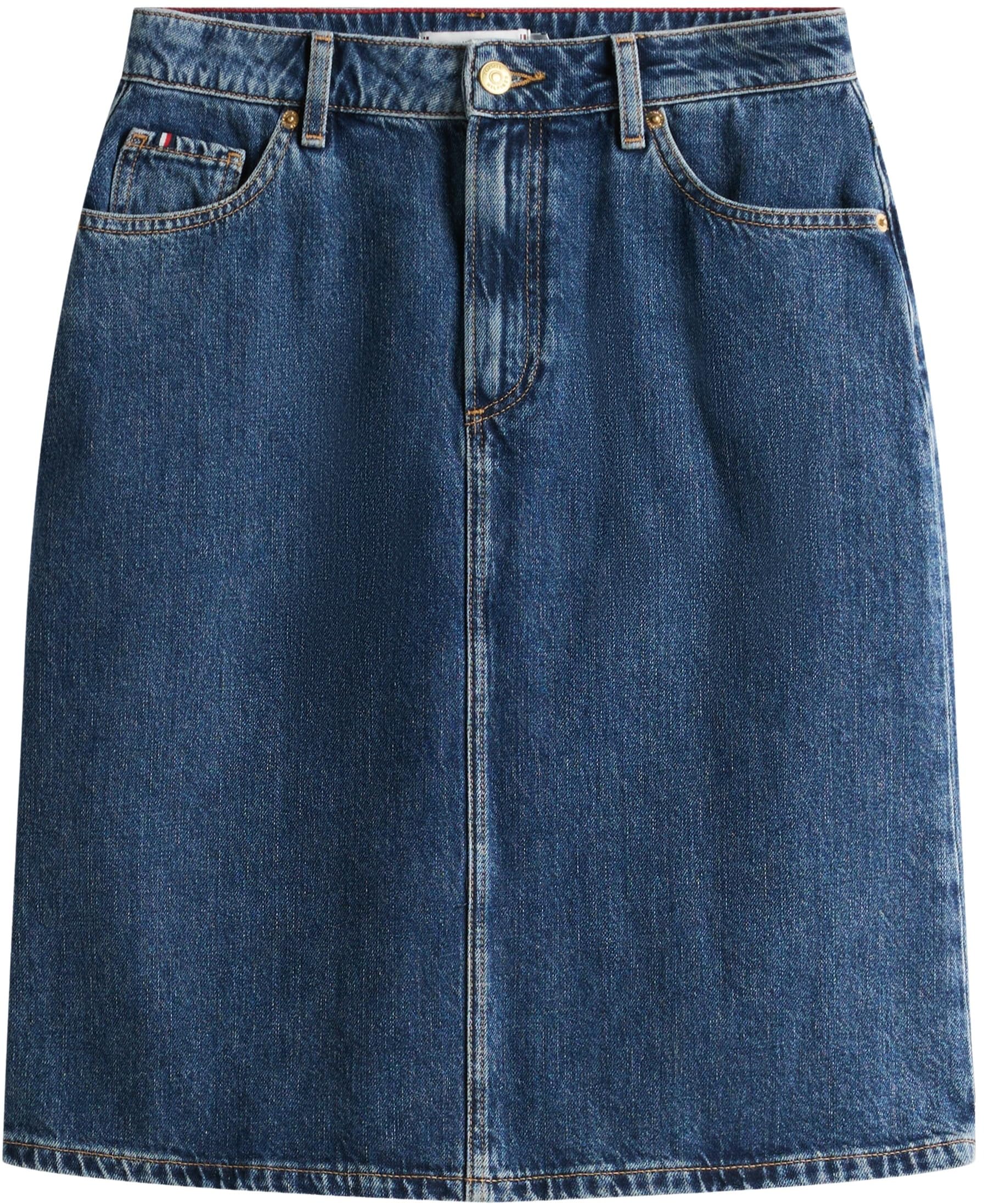 Tommy Hilfiger DNM Dee Straight Knee RW Skirt Ww0ww45666 Gonna Dritta Donna (Pacco da 1)