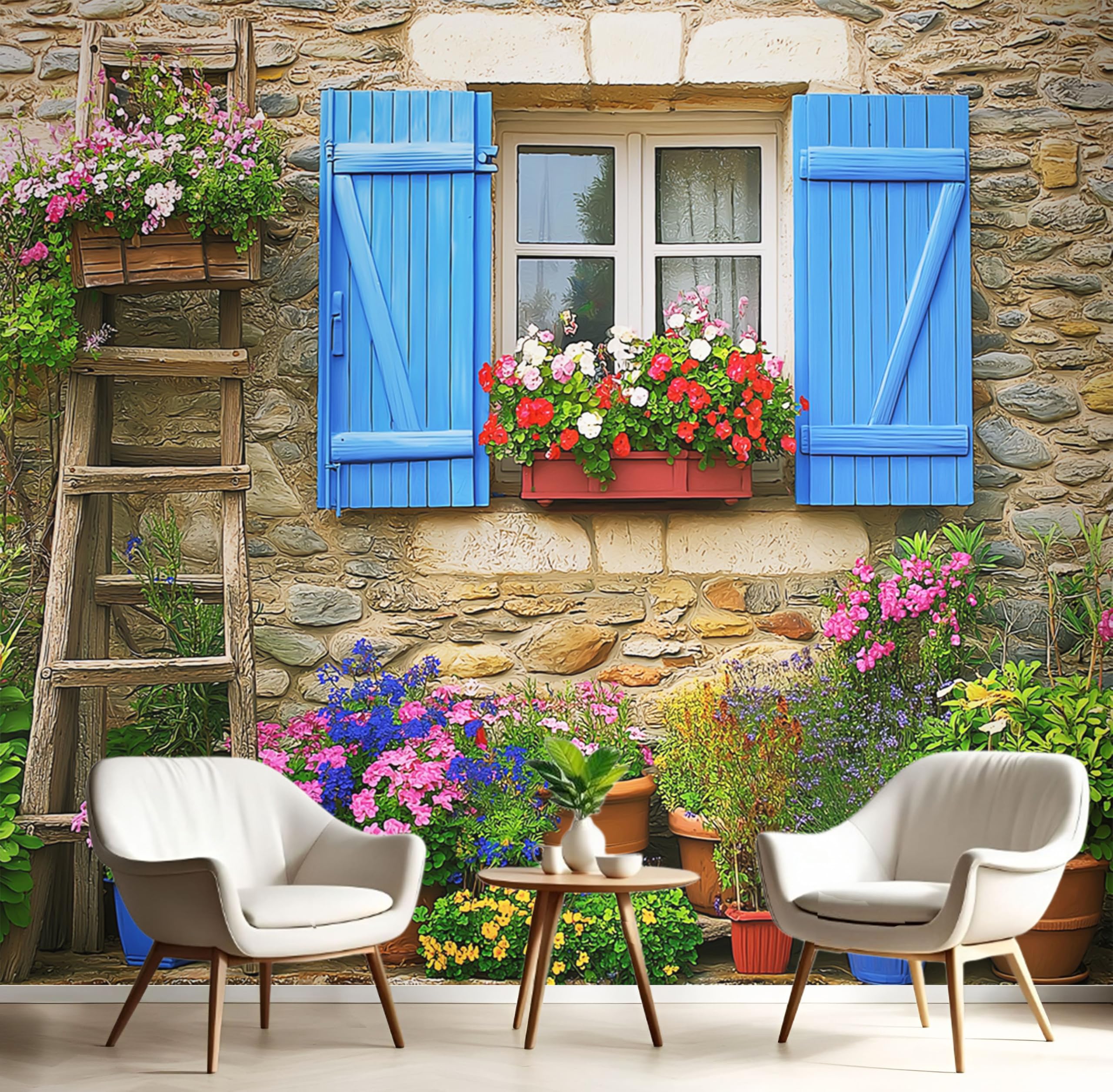 Fotomurales para dormitorio y papel pintado 3D de jardín campestre vintage