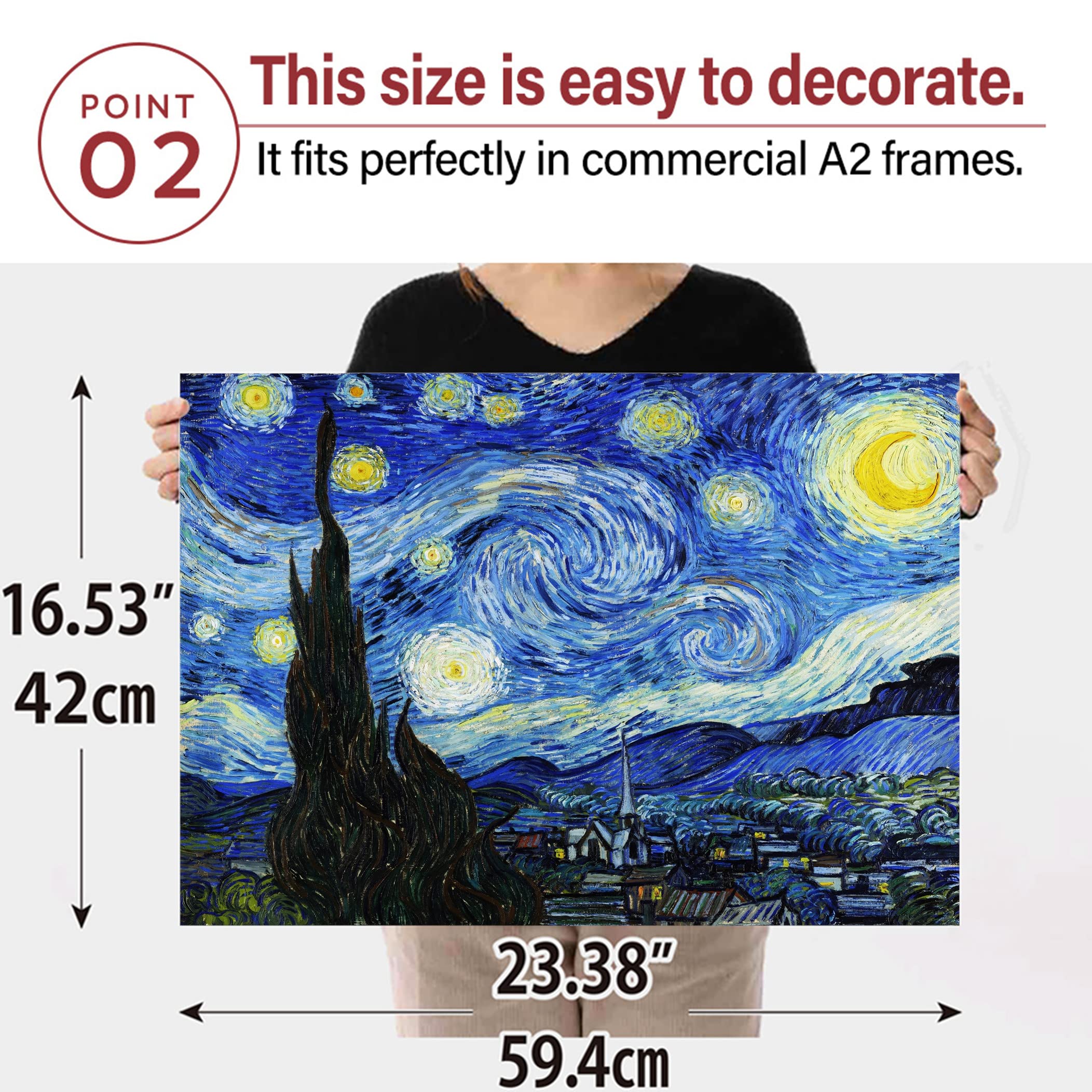Vincent Van Gogh “Starry Night” Poster 16.53inch×23.38inch/42