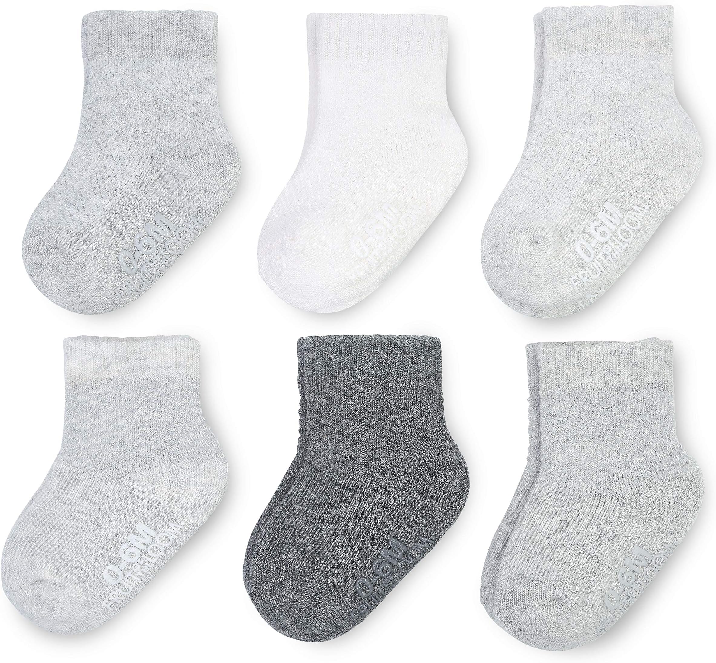 All Weather Baby & Toddler Socks - Cotton Crew Socks with Grips for Boys, Girls and Unisex