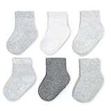 Fruit of the Loom All Weather Baby & Toddler Socks - Cotton Crew Socks with Grips for Boys, Girls and Unisex