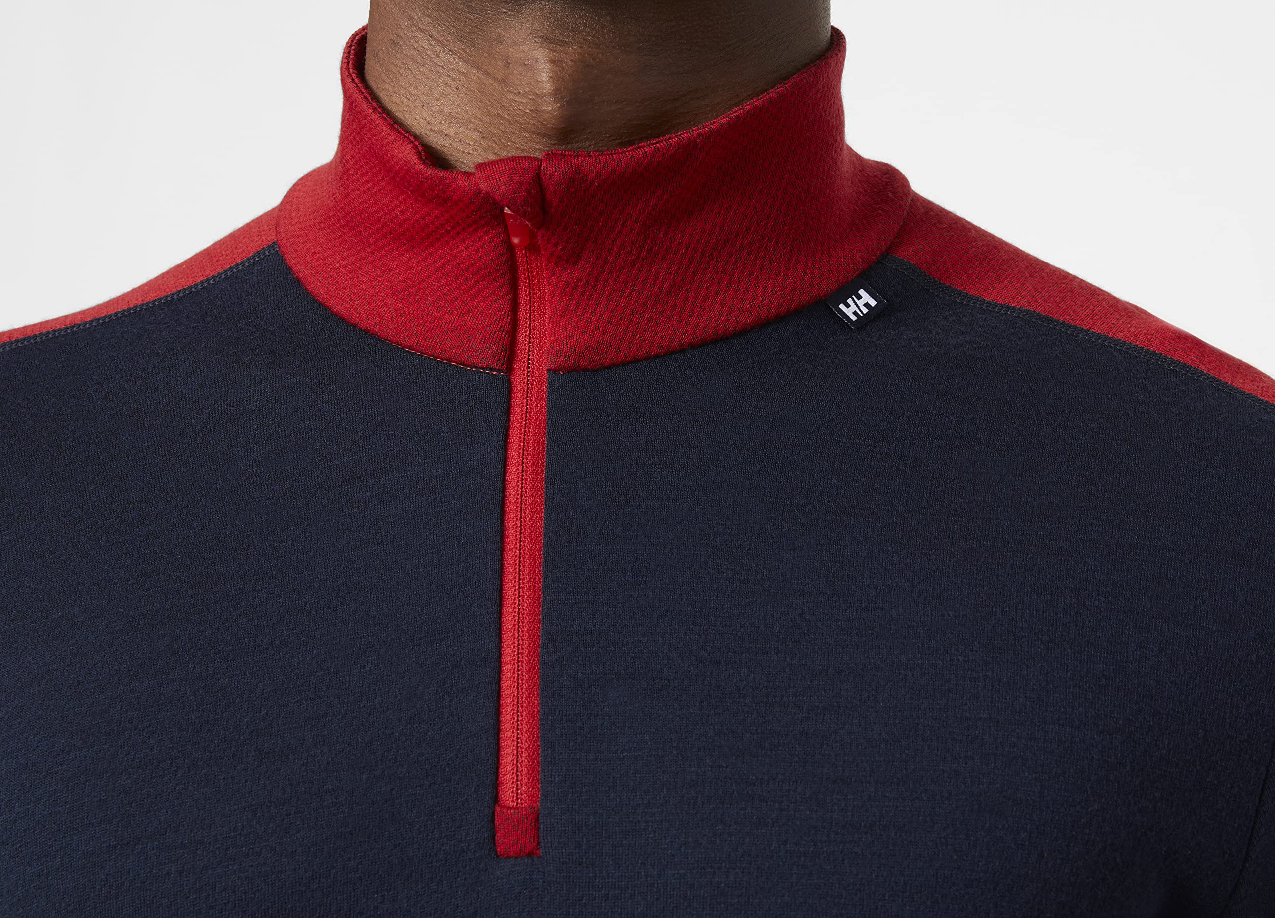 Helly Hansen Hommes Lifa Mérinos Poids Moyen 1/2 Zip, Bleu Marine, L