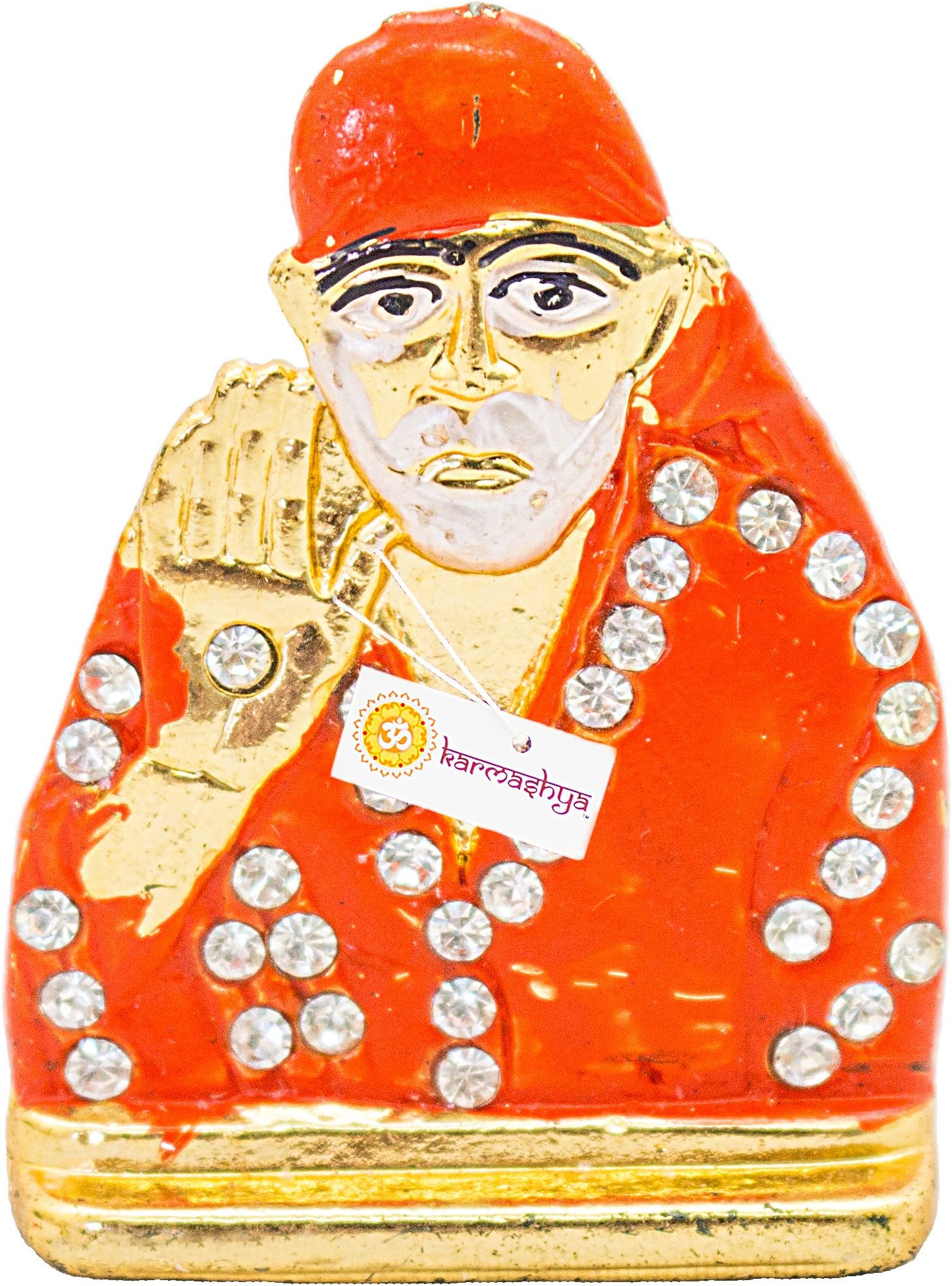 Karmashya Shirdi Sai Baba Saibaba Sairam Statue Idol Car Hanging Dashboard Study Work Desk