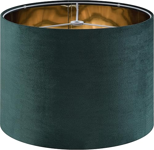 Miniatura 14 de GO&SO Juego de 2 Pantallas de Lámpara de Tambor de Terciopelo Azul Oscuro, tamaño mediano de 13" superior x 13" inferior x 10" de alto (Spider)