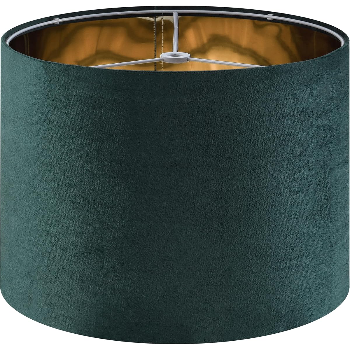 GO&SO Green Velvet Drum Lamp Shade - 16" x 12" Modern Design, Ideal for Table &