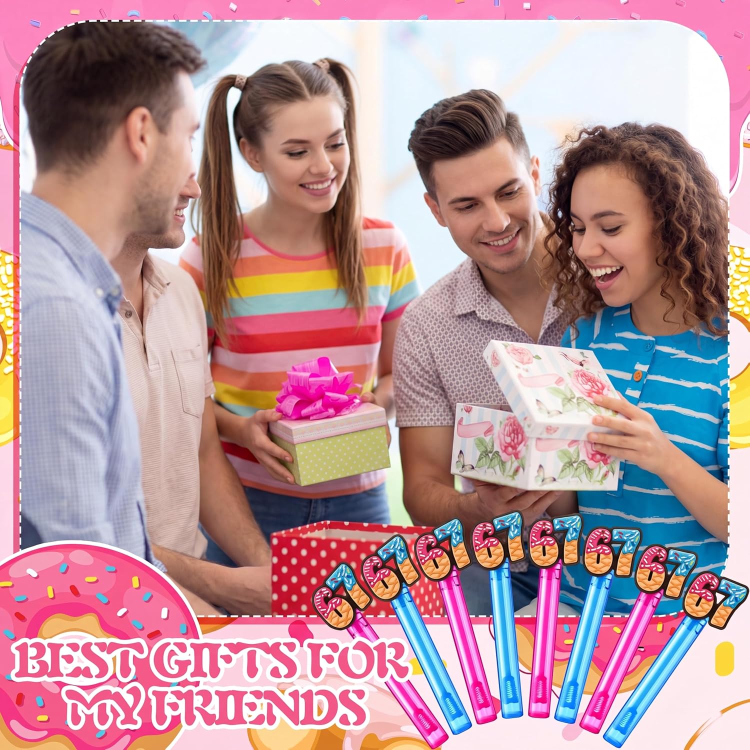 Shappy 30pcs 67 Theme Mini Bubble Wands 67 Theme Birthday Party for Guests Goodie Bag Stuffers Prizes for Small Halloween Goodie Bag Six Seven Themes Birthday Party Gifts