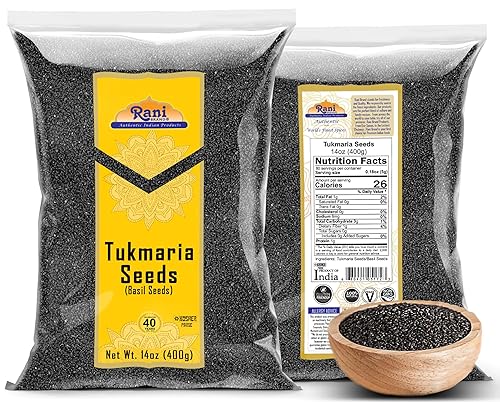 Miniatura 10 de Rani Tukmaria semillas de albahaca santa 7 onzas 705oz utilizado para postres de Falooda  Sabja especias y Ayurveda a base de hierbas  Todo natural