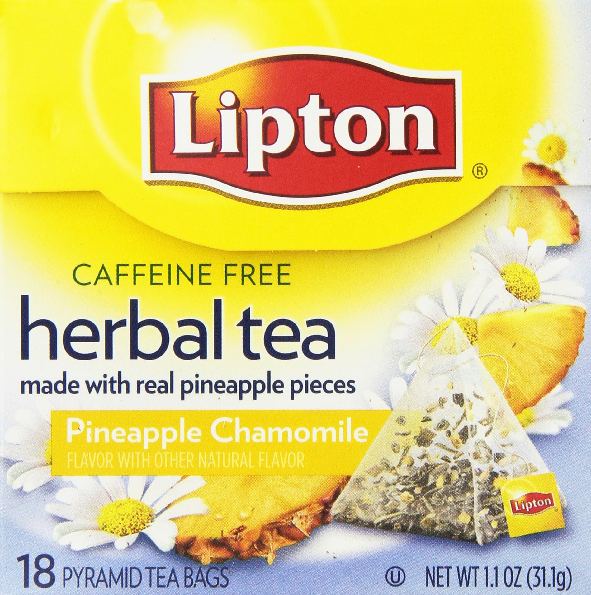 Lipton Pineapple Chamomile Caffeine Free Pyramid Tea Bags 1.1 oz