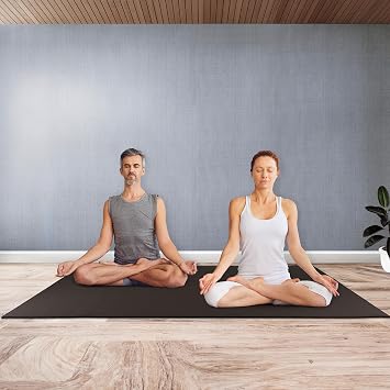 Large Yoga Mat - 6x4 Wide Exercise Mat - 8mm Thick Waterproof Non-Slip Workout Mat - Gym Flooring for Home Gym Studio Workouts, Pilates, Stretching and Meditation - Fitness Mat by Wakeman