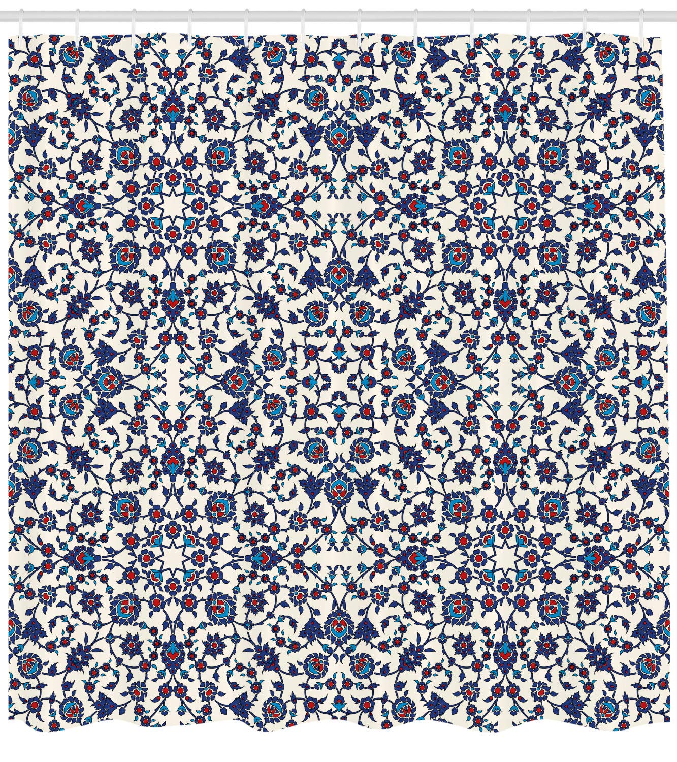 ABAKUHAUS Orient Shower Curtain, Moroccan Floral Pattern Victorian Rococo Baroque Design - Image 2